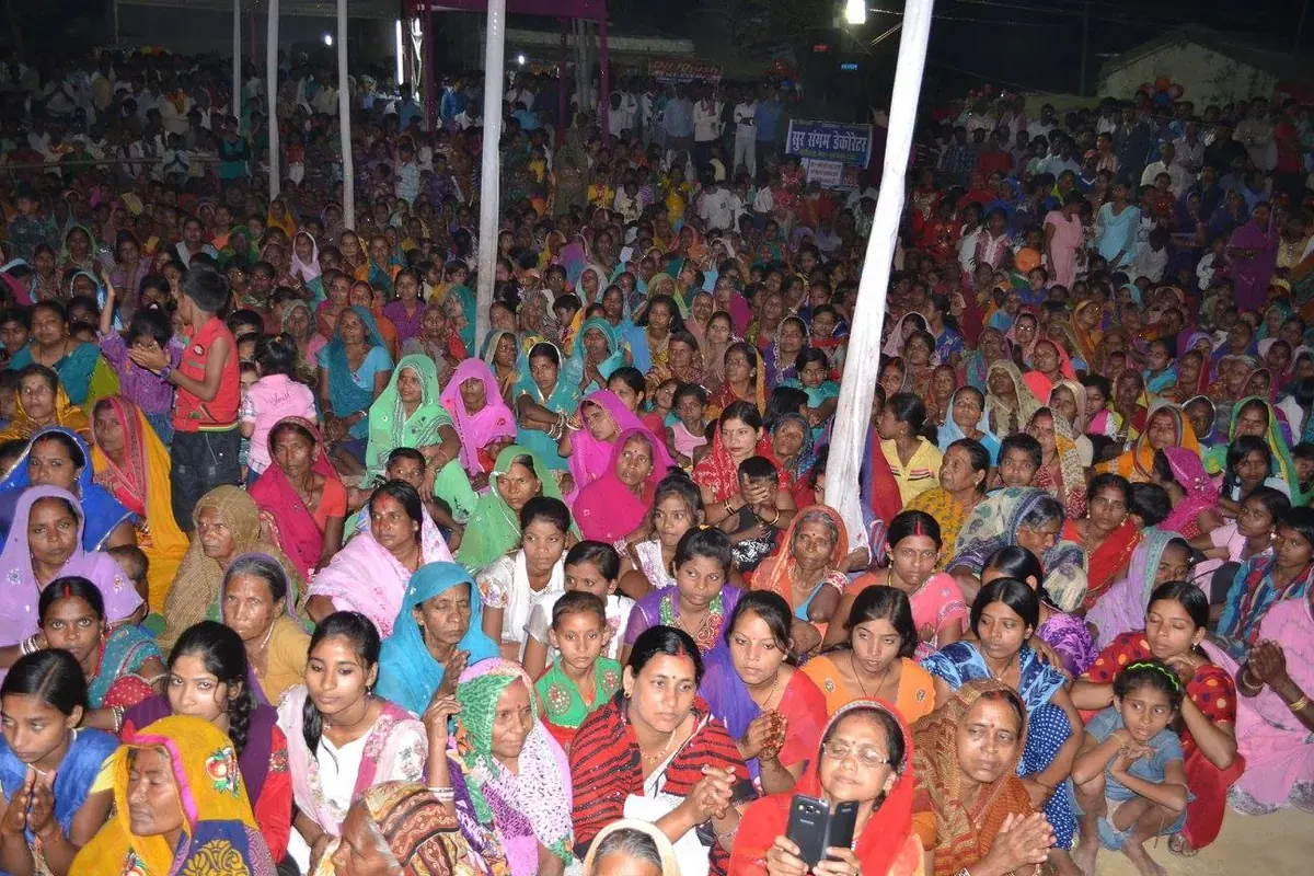 Massive audience at Bhagwat Katha event