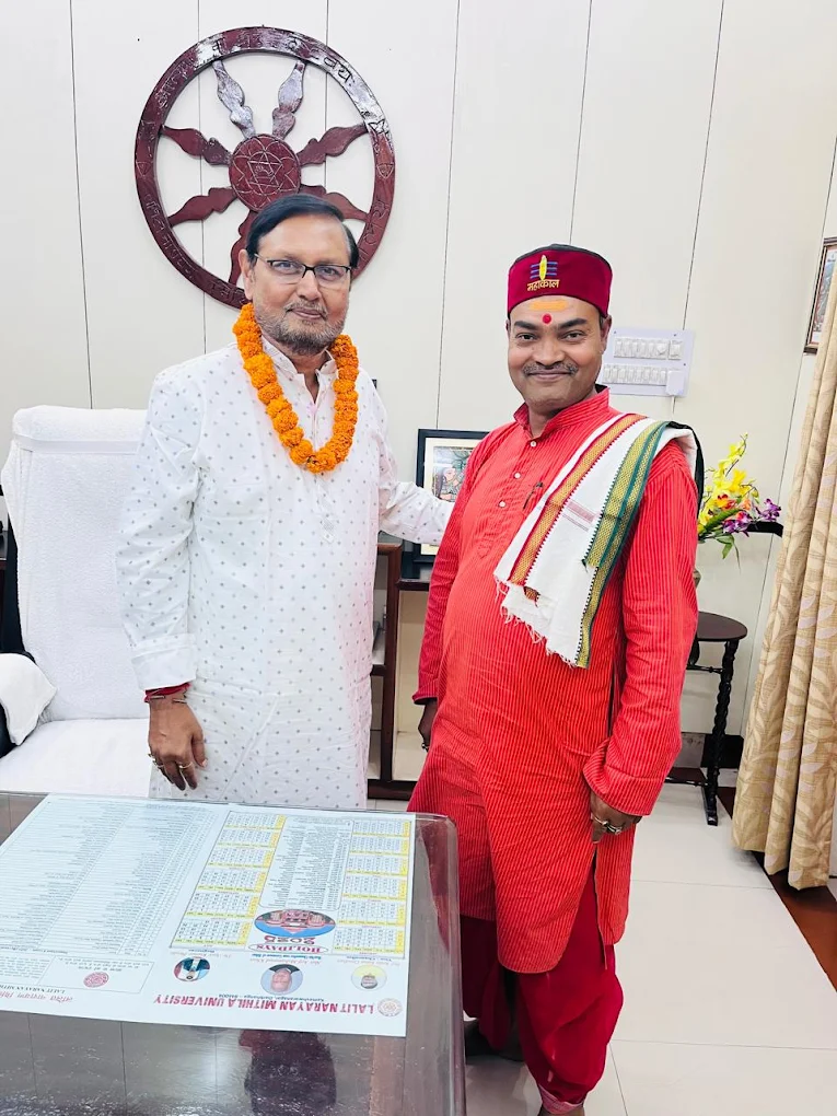 Dr. Dadhichy with university officials at Lalit Narayan Mithila University